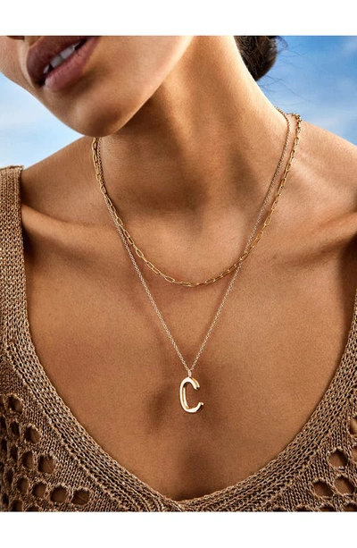 Baublebar Bubble Initial Necklace In Gold J