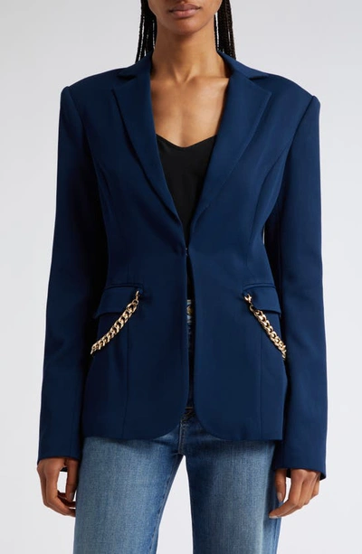 Shop Ramy Brook Leilani Chain Detail Jacket In Navy