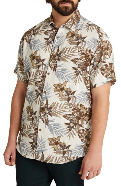 Shop Johnny Bigg Hutton Floral Short Sleeve Button-up Shirt In Natural