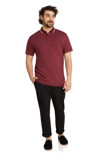Shop Johnny Bigg Taylor Neat Pocket Polo In Burgundy