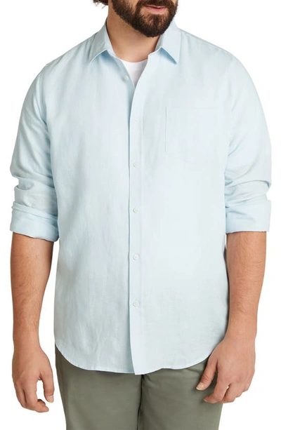Shop Johnny Bigg Anders Linen & Cotton Button-up Shirt In Ice Blue