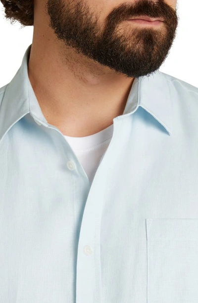 Shop Johnny Bigg Anders Linen & Cotton Button-up Shirt In Ice Blue