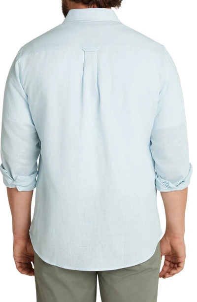 Shop Johnny Bigg Anders Linen & Cotton Button-up Shirt In Ice Blue