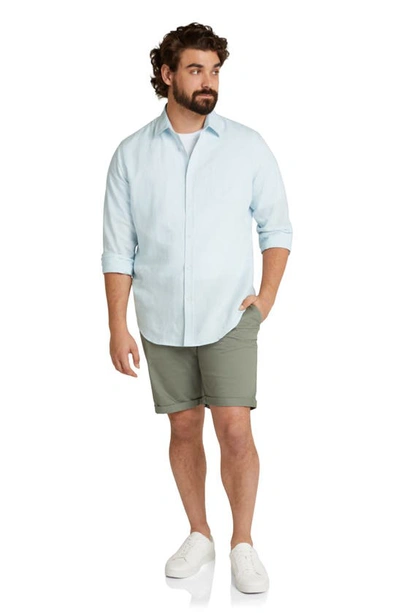 Shop Johnny Bigg Anders Linen & Cotton Button-up Shirt In Ice Blue