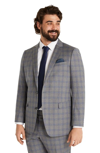 Johnny Bigg Patterson Windowpane Stretch Sport Coat In Grey