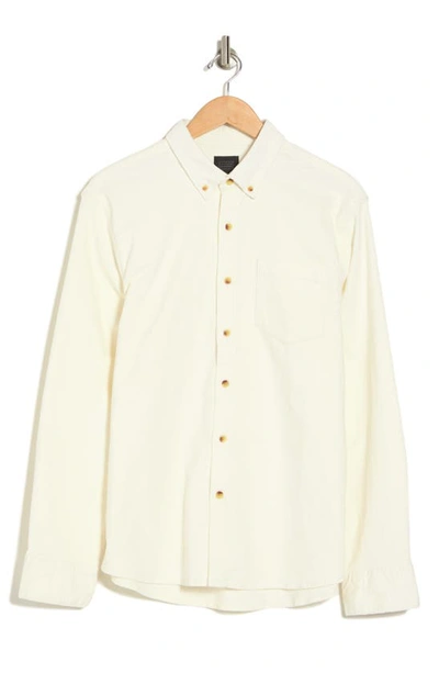 Shop 14th & Union Solid Long Sleeve Cotton Button-down Shirt In Ivory Egret
