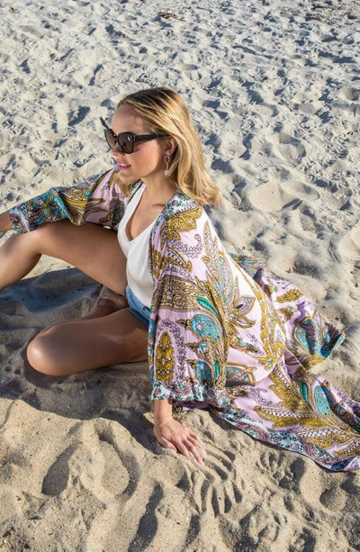 Saachi Medallion Print Duster In Pink