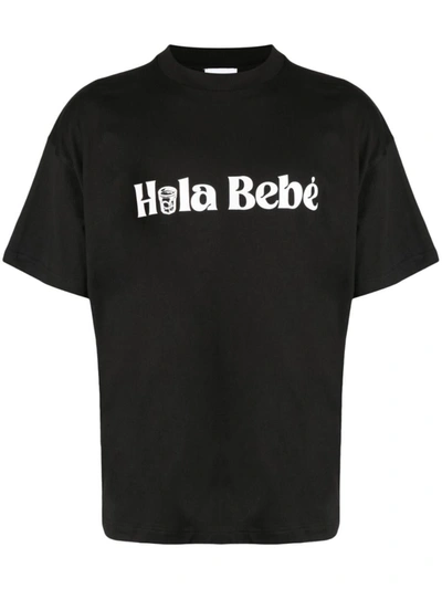 Shop Blue Sky Inn Hola Bebe Cotton T-shirt In Black