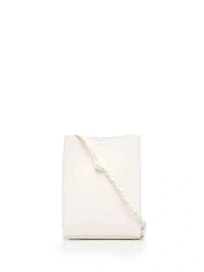 Shop Jil Sander Tangle Small Leather Crossbody Bag In White