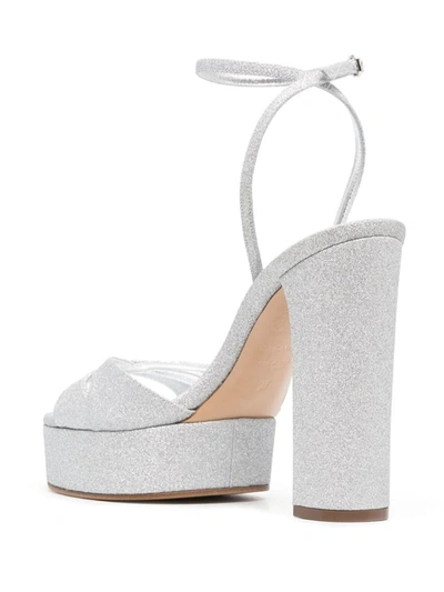 Shop Casadei Betty Heel Sandals In Silver