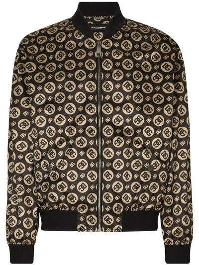 Shop Dolce & Gabbana Logomania Bomber Jacket In Black