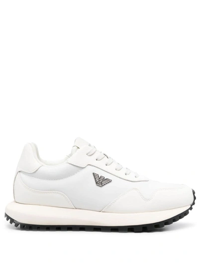 Shop Emporio Armani Ea7  Logo Low-top Sneakers In White