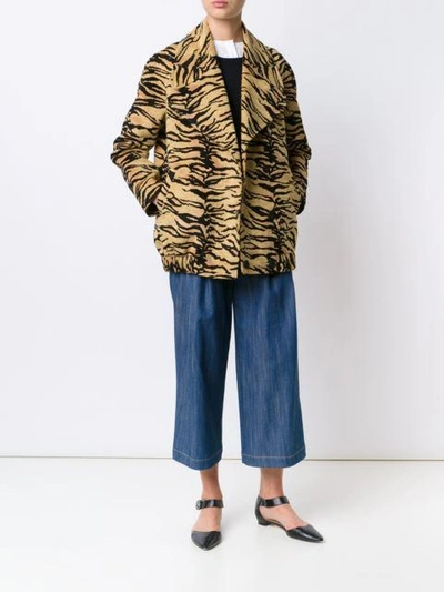 Shop Adam Lippes Tiger Jacquard Coat