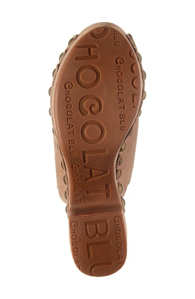 Chocolat Blu Genessis Platform Sandal In Latte Suede