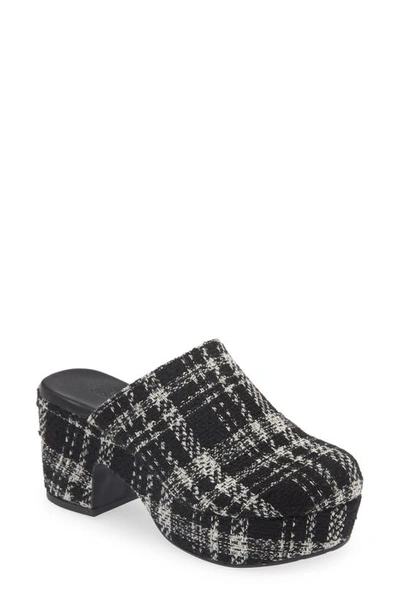 Shop Chocolat Blu Gertie Platform Clog In Black Plaid Tweed