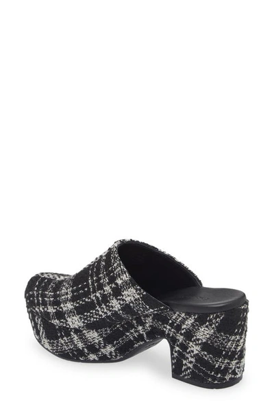 Chocolat Blu Gertie Platform Clog In Black Plaid Tweed