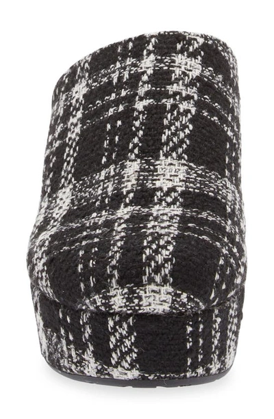 Chocolat Blu Gertie Platform Clog In Black Plaid Tweed