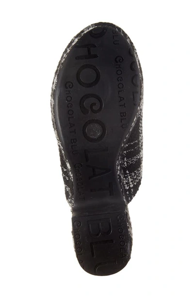 Chocolat Blu Gertie Platform Clog In Black Plaid Tweed