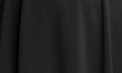Dessy Collection Off-the-shoulder Pleated Cap Sleeve A-line Maxi Dress In Black