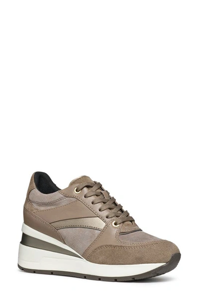 Geox Zosma Wedge Sneaker In Dark Taupe | ModeSens