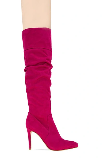 Shop Bcbgeneration Himani Over The Knee Boot In Viva Pink Microsuede