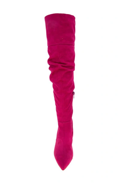 Shop Bcbgeneration Himani Over The Knee Boot In Viva Pink Microsuede