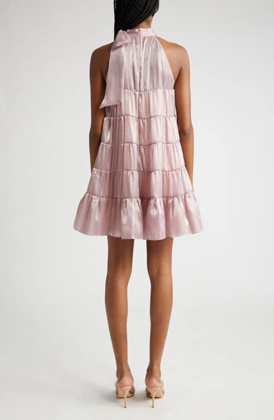 Likely Gianni Mock Neck Tiered Trapeze Dress In Misty Lilac
