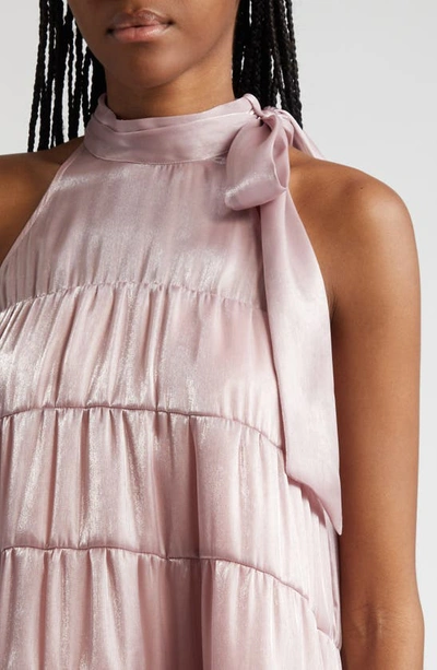 Likely Gianni Mock Neck Tiered Trapeze Dress In Misty Lilac