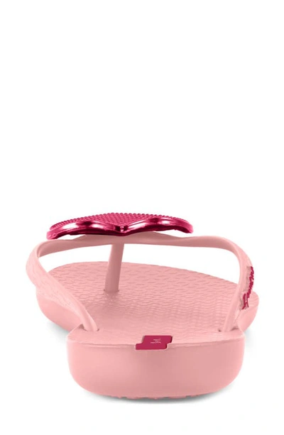 Shop Ipanema Wave Heart Flip Flop In Pink/ Red/ Pink