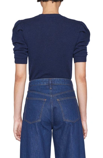 Frame Ruched Cashmere Sweater In Navy