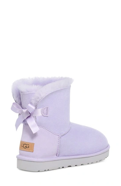 Shop Ugg Mini Bailey Bow Ii Genuine Shearling Bootie In Sage Blossom