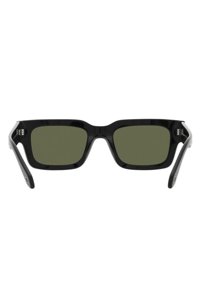Shop Armani Exchange 52mm Rectangular Sunglasses In Black