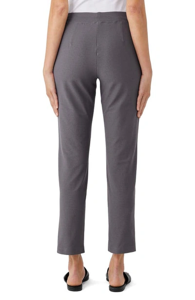 Shop Eileen Fisher Slim Ankle Stretch Crepe Pants In Meteor