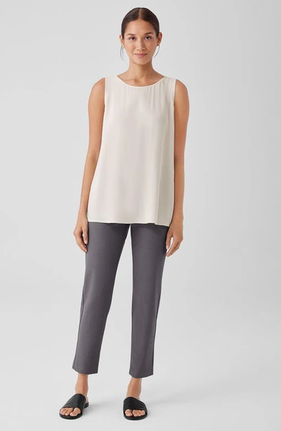 Shop Eileen Fisher Slim Ankle Stretch Crepe Pants In Meteor