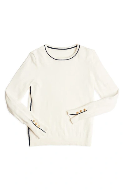 Shop Court & Rowe Cotton Blend Sweater In Antique White