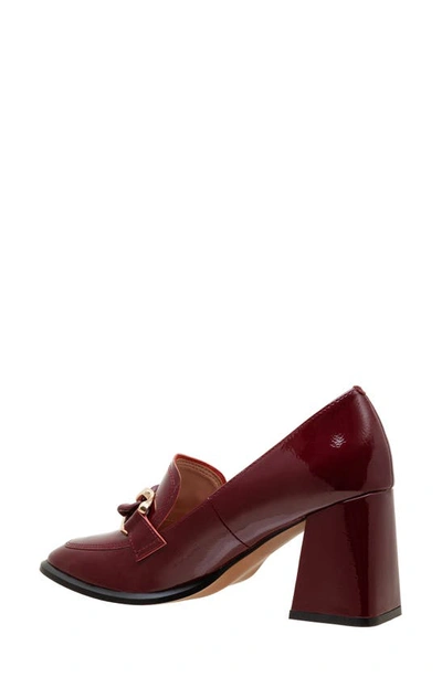 Shop Linea Paolo Cece Block Heel Loafer In Burgundy