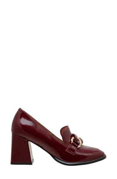 Linea Paolo Cece Block Heel Loafer In Burgundy