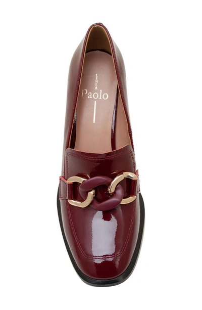 Shop Linea Paolo Cece Block Heel Loafer In Burgundy