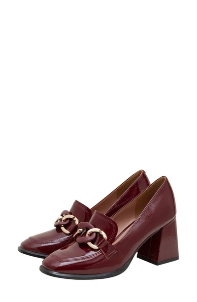 Linea Paolo Cece Block Heel Loafer In Burgundy