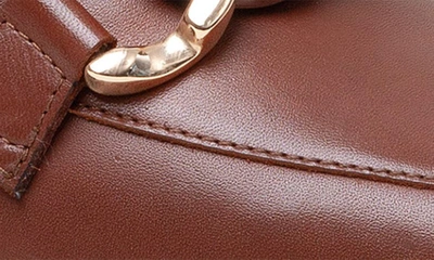 Linea Paolo Chrystie Chain Block Heel Loafer In Cognac