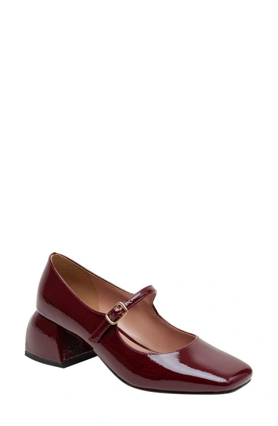 Shop Linea Paolo Monroe Block Heel Mary Jane In Burgundy