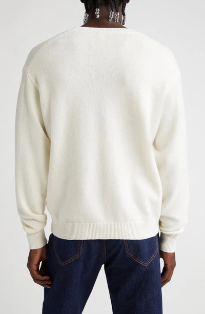 Shop Kenzo Boke Flower Crewneck Wool Sweater In 2- Off White