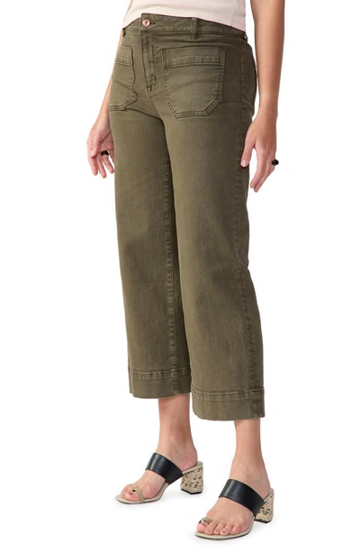 Sanctuary The Marine Cropped Wide Leg Pants In Fatigue