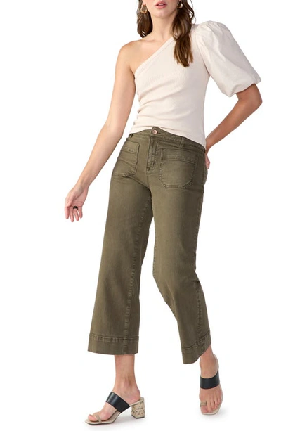 Sanctuary The Marine Cropped Wide Leg Pants In Fatigue