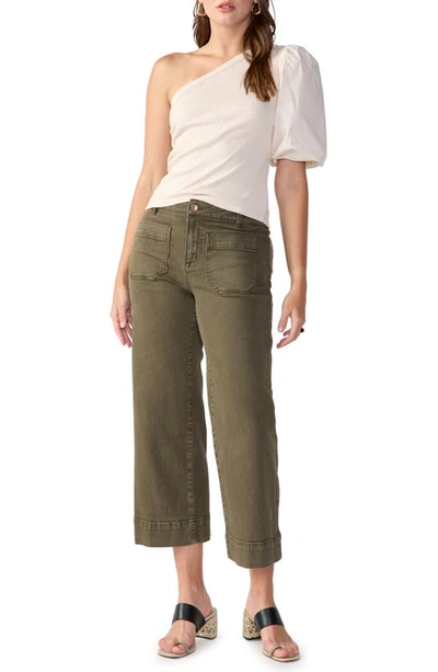 Sanctuary The Marine Cropped Wide Leg Pants In Fatigue