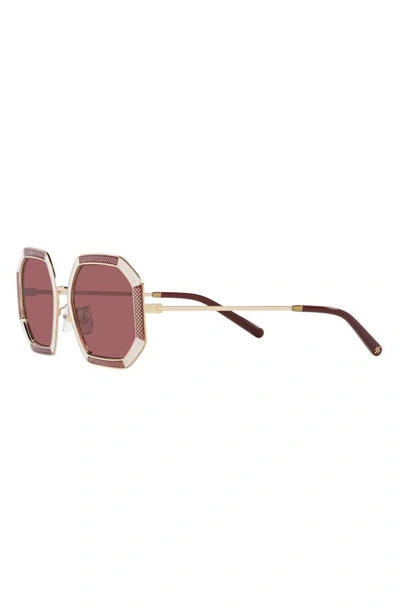 Shop Tory Burch 52mm Irregular Sunglasses In Light Gold