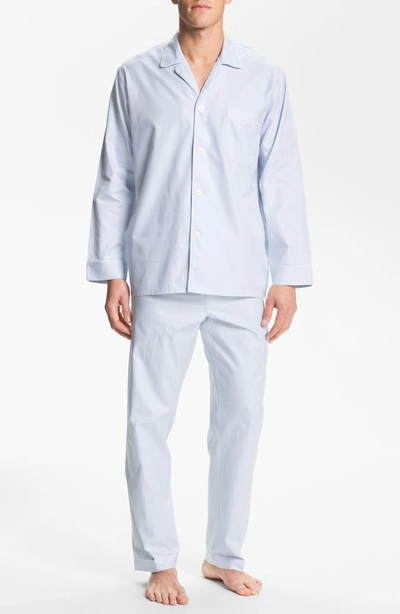 Shop Majestic Herringbone Cotton Pajamas In Surf