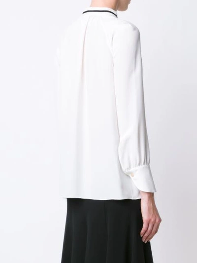 Shop Derek Lam Sonia Long-sleeve Silk Blouse In White