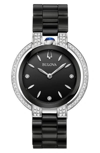 Shop Bulova Classic Rubaiyat Diamond Bracelet Watch, 35mm In Black