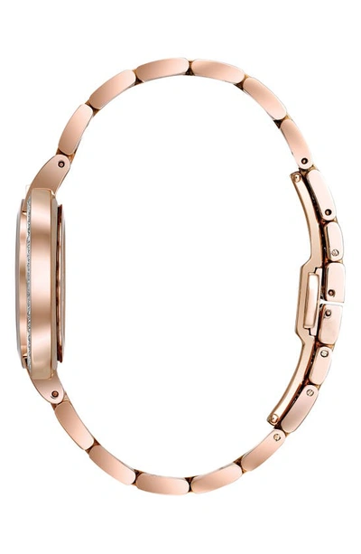 Bulova Women's Rubaiyat Diamond (1/4 Ct. T.w.) Rose Gold-tone Stainless Steel Bracelet Watch 35mm In Rose Goldone